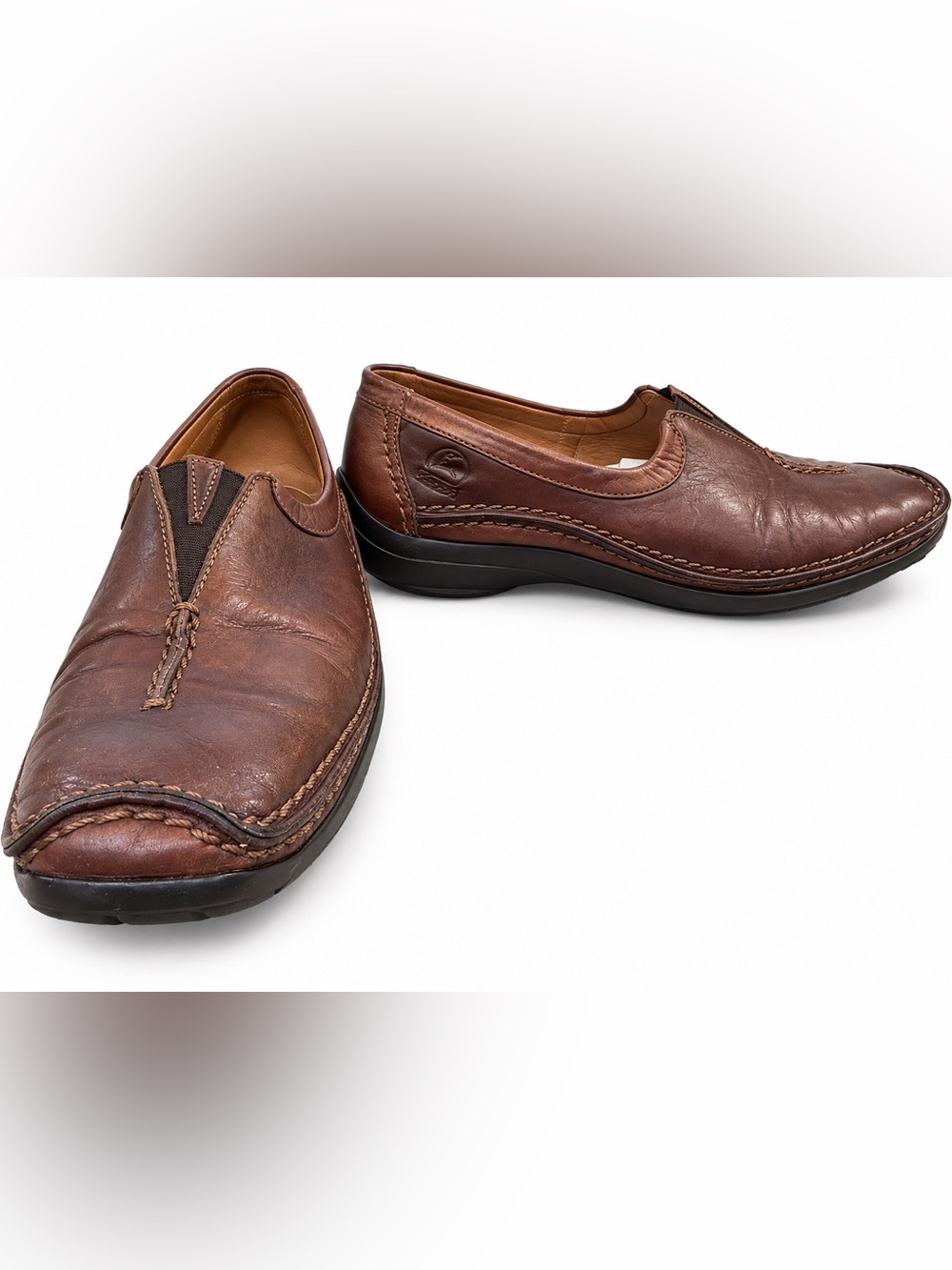 Gabor "Jolly" series brown leather comfort slip-on shoe